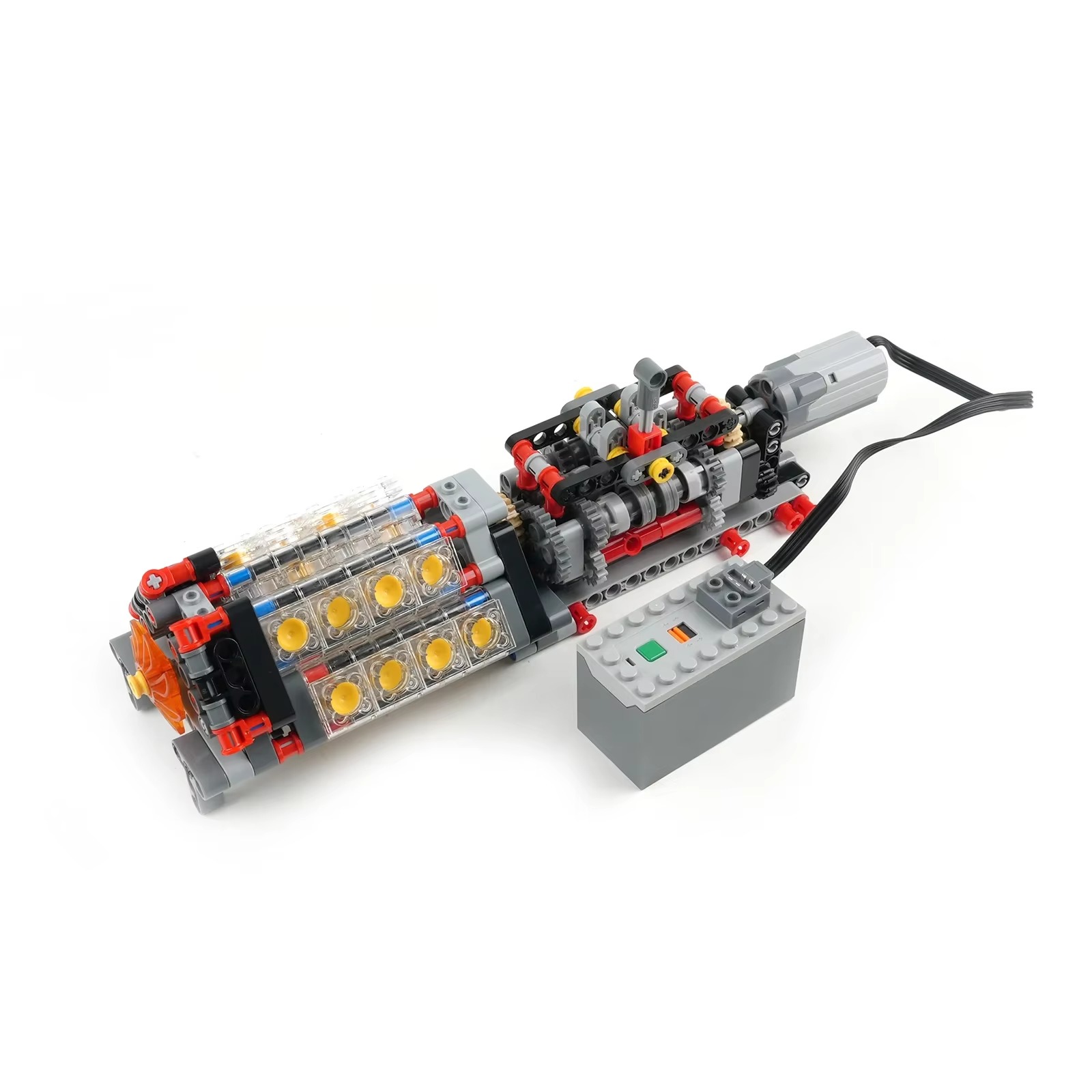Model Kit Engine - High-Tech Transparante V16 Motor Kleine Bouwstenen