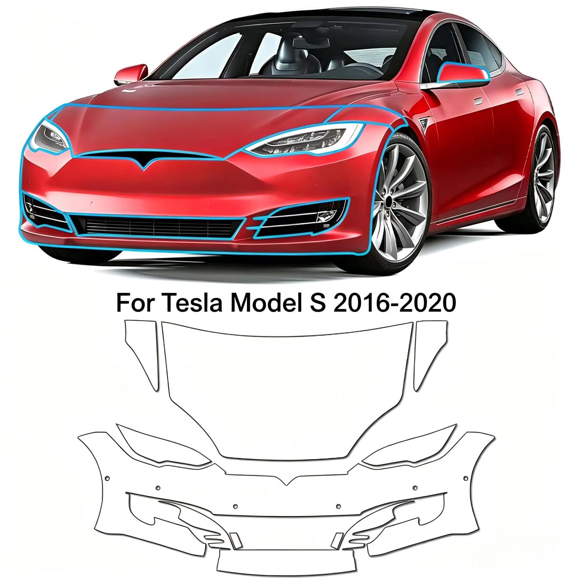Paint Model Kit - 8.5Mil TPU Bumper Verfbeschermingsfolie Voor Tesla