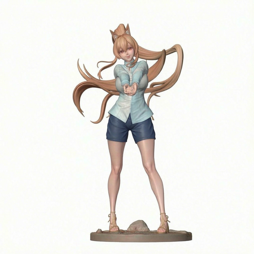 Model Kit Fantasy - Fantasiekat met kattenoren, miniatuurset 1/24, grijze