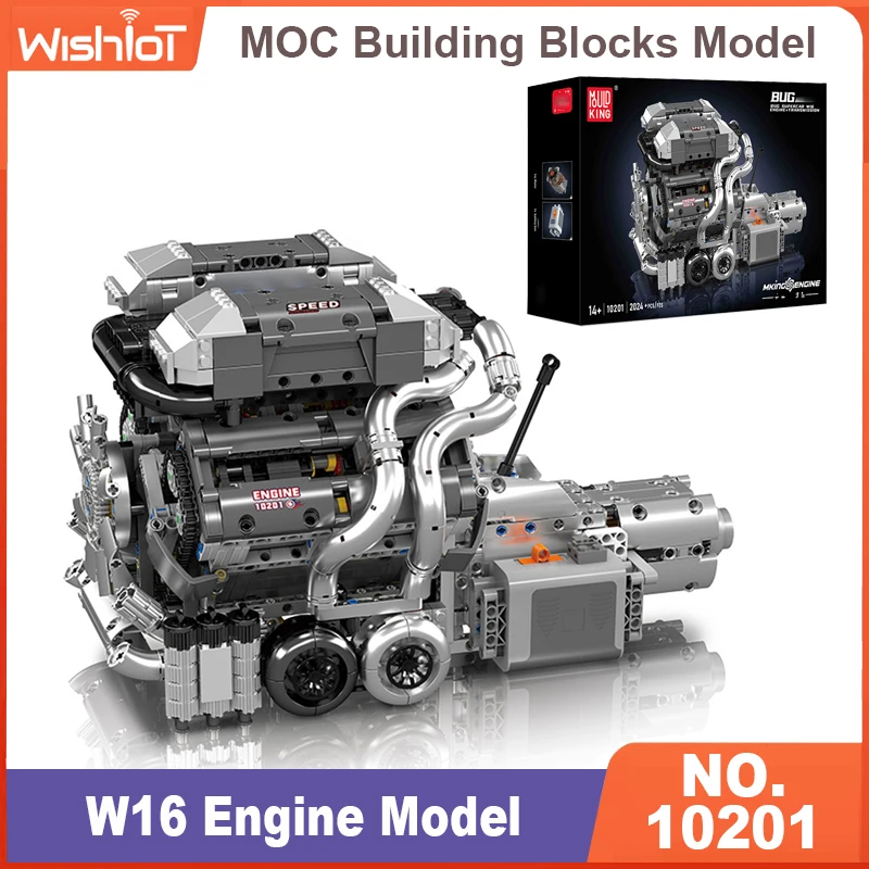 Model Kit Engine - Mould King 10201 Supersportwagen Motor W16