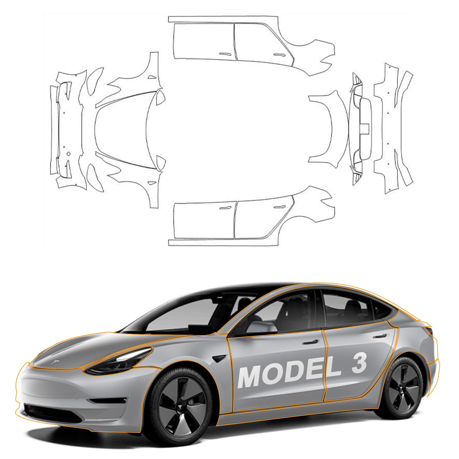 Voor Tesla Model 3 2017-2023 V - Paint Model Kit recensie en prijs